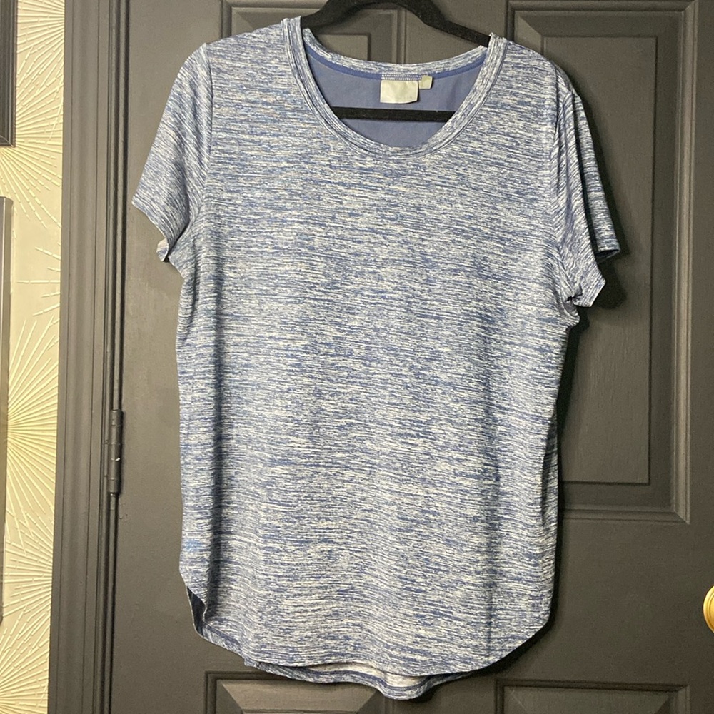 Atleta vented wrap blue workout top